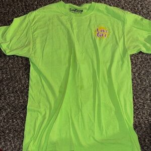 Sunshine Raised Lake Girl Neon Green Tee
